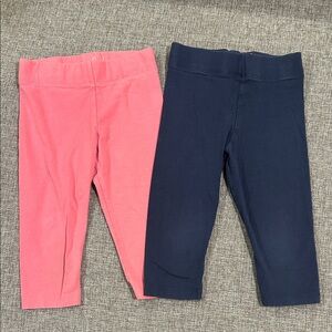 Mini Boden Pink and Navy Capri-Length Leggings, size 4-5Y, Free with purchase